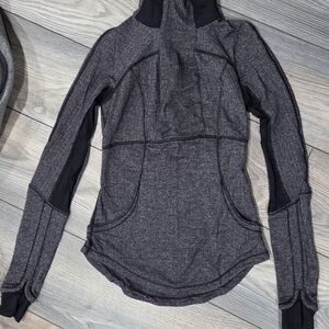 lululemon athletica Charcoal and Black Cowl Neck Sweater